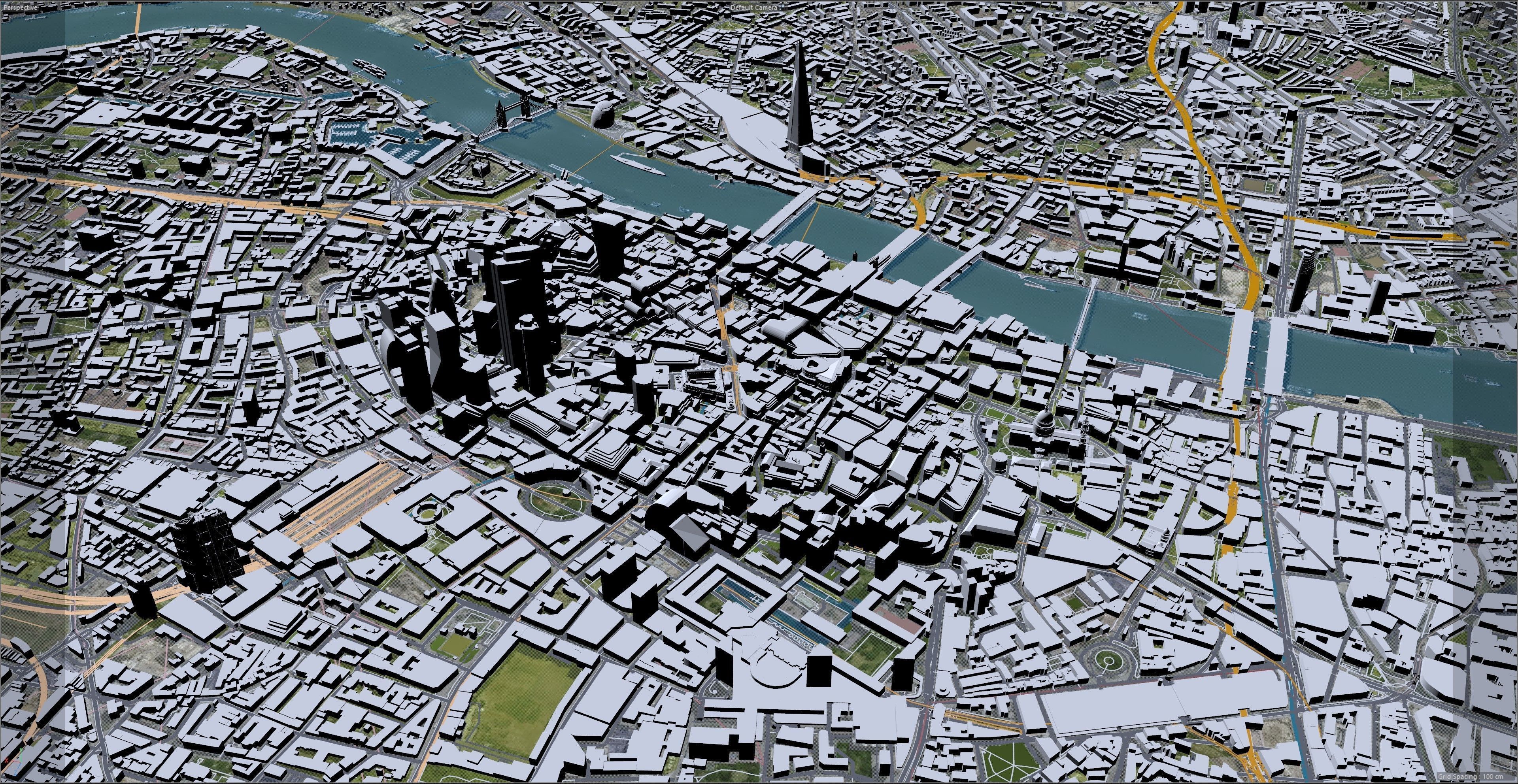 London City in UK Low-poly 3D model_29