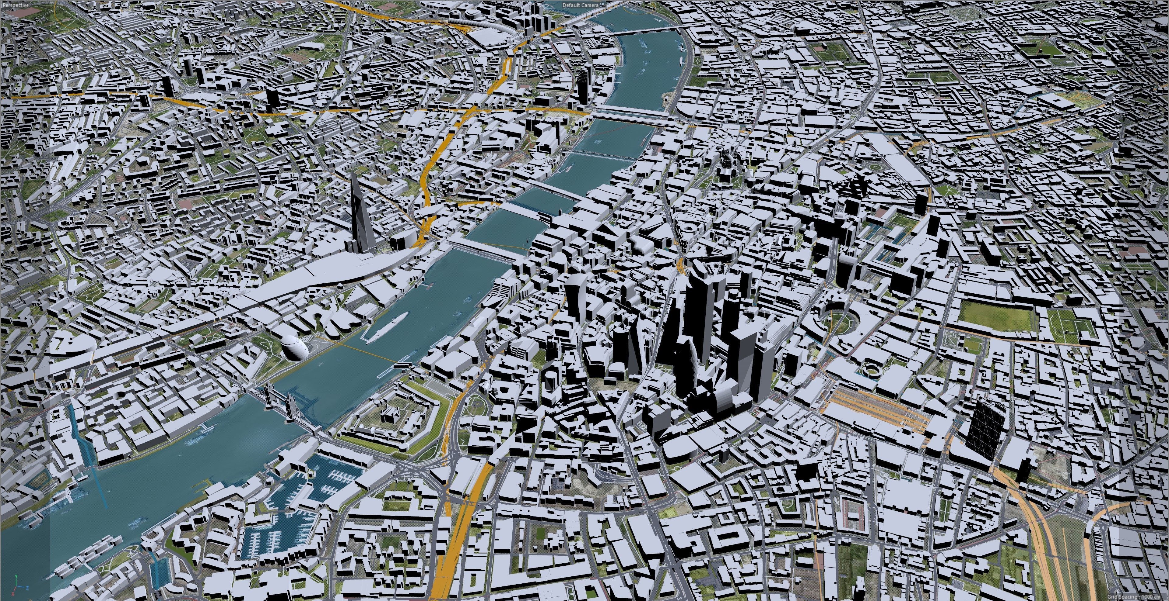 London City in UK Low-poly 3D model_28