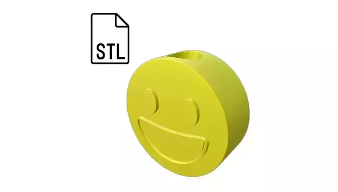 Stl file of Straw topper Big Smile Smiley for 3d printing  3D print model