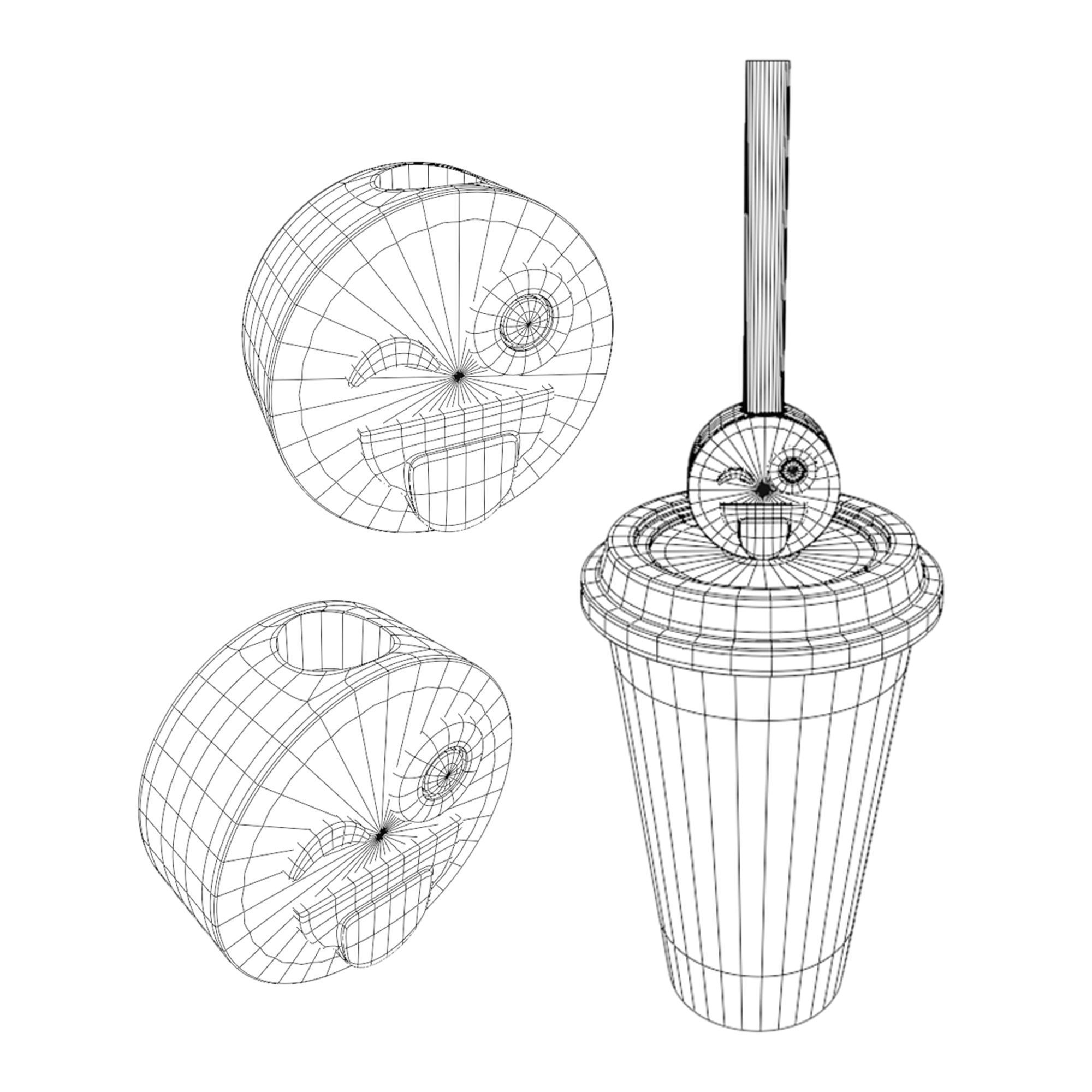 Stl file of Straw topper wink Smiley for 3d printing 3D print model_2