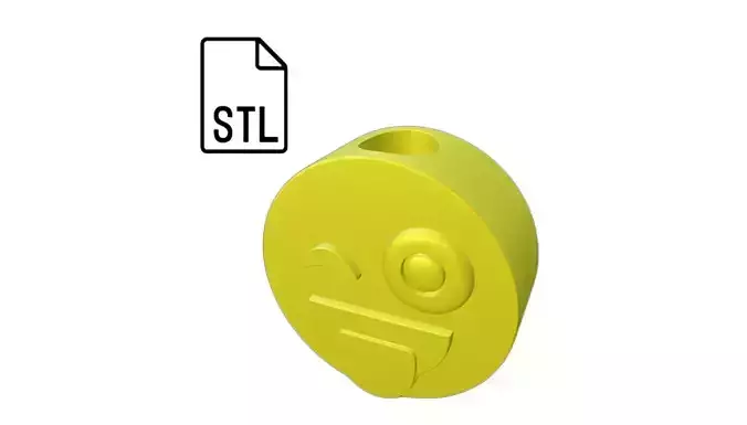 Stl file of Straw topper wink Smiley for 3d printing 3D print model