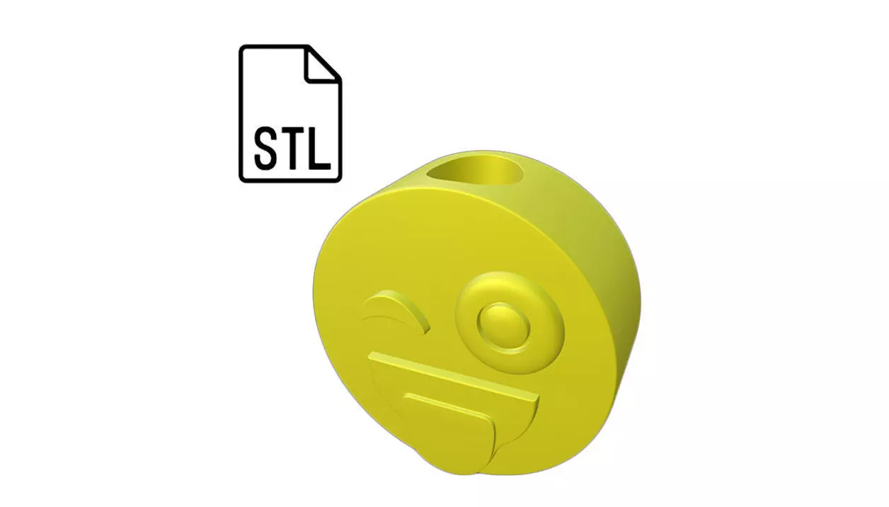 Stl file of Straw topper wink Smiley for 3d printing 3D print model_0