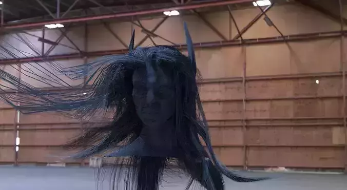 Female head with hair