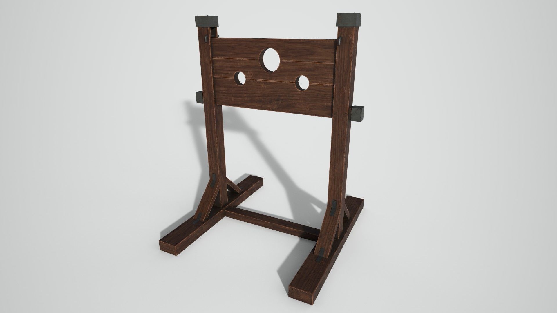 Medieval Pillory Low-poly 3D model_3
