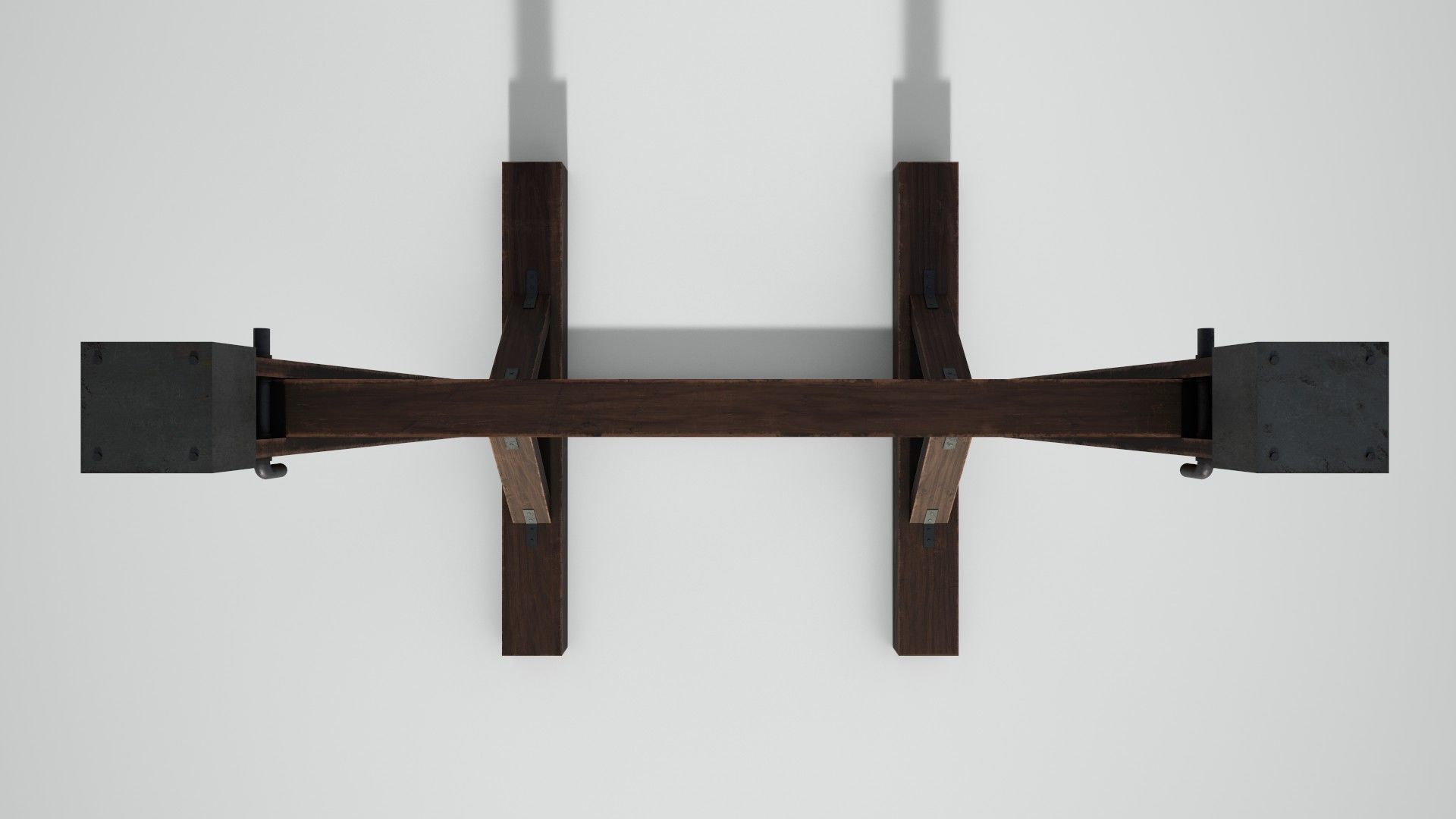 Medieval Pillory Low-poly 3D model_5