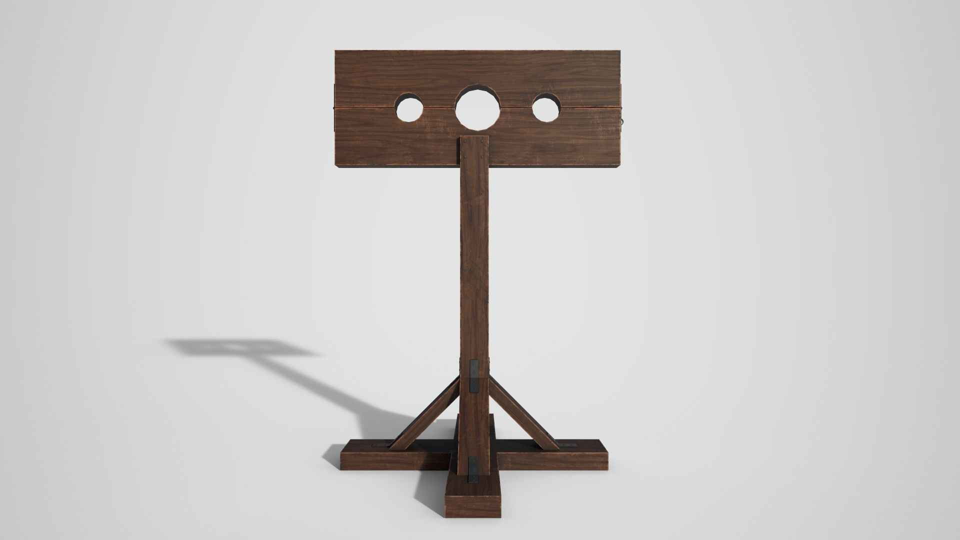 Medieval Pillory Low-poly 3D model_9