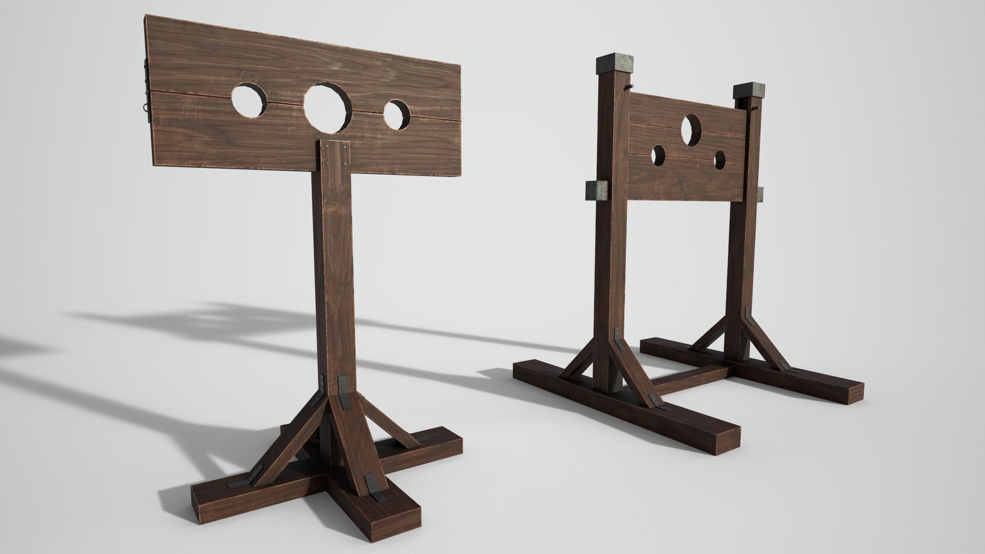 Medieval Pillory Low-poly 3D model_16