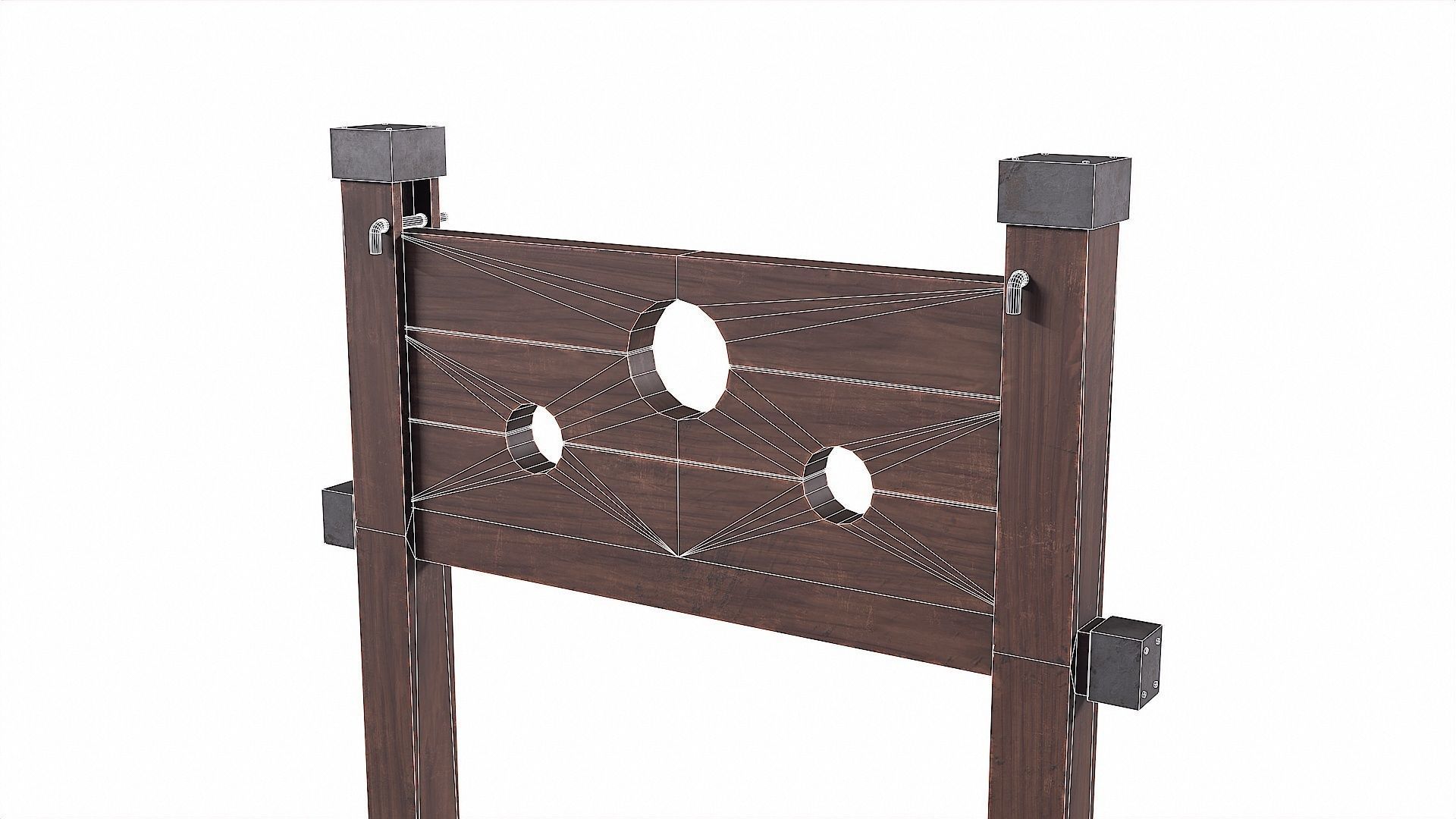 Medieval Pillory Low-poly 3D model_23