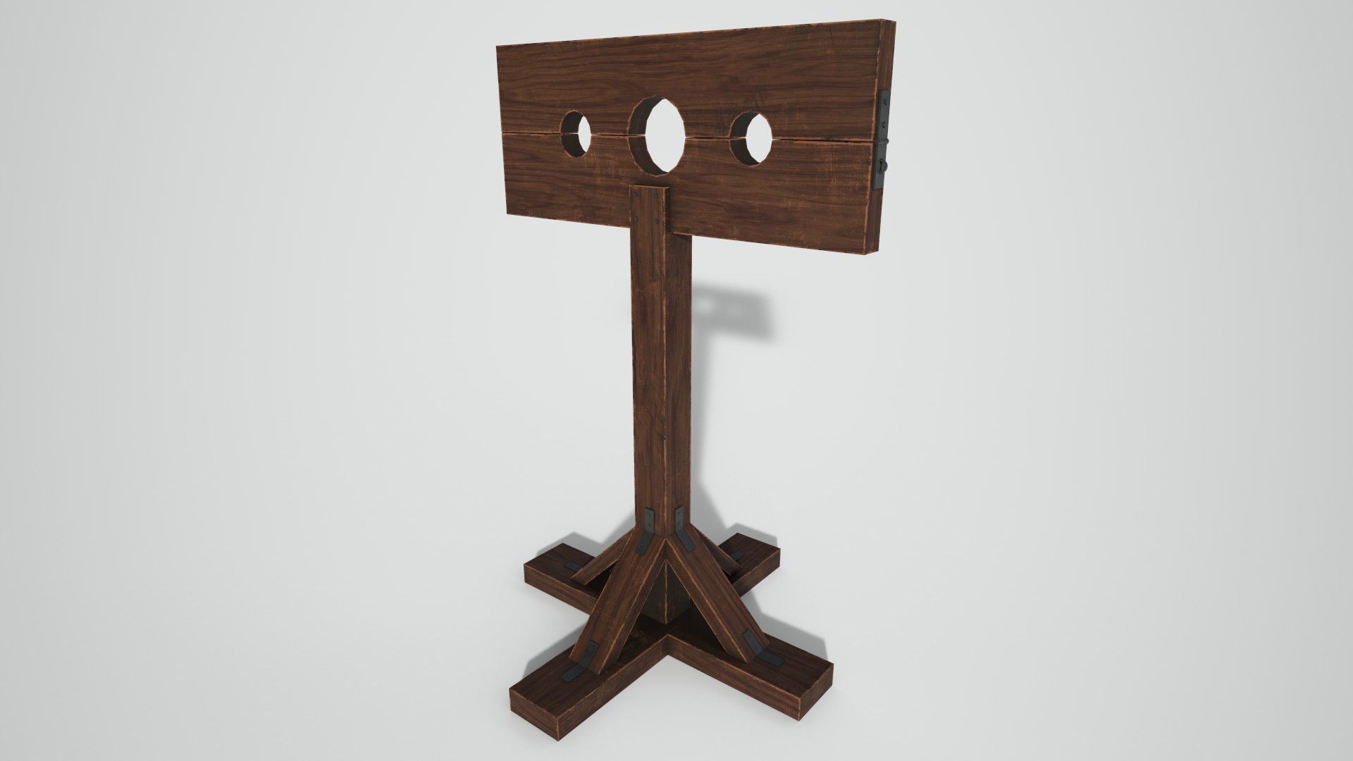 Medieval Pillory Low-poly 3D model_8