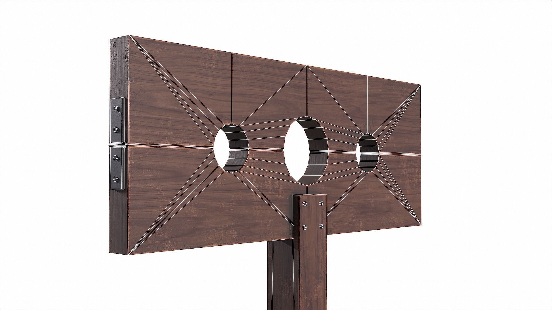 Medieval Pillory Low-poly 3D model_21