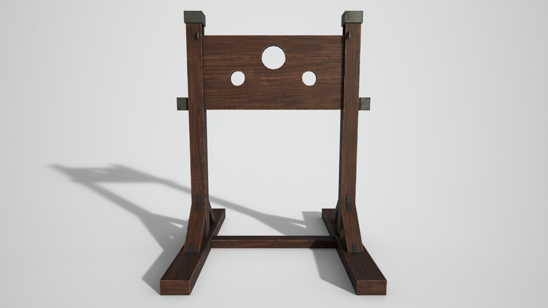 Medieval Pillory Low-poly 3D model_4