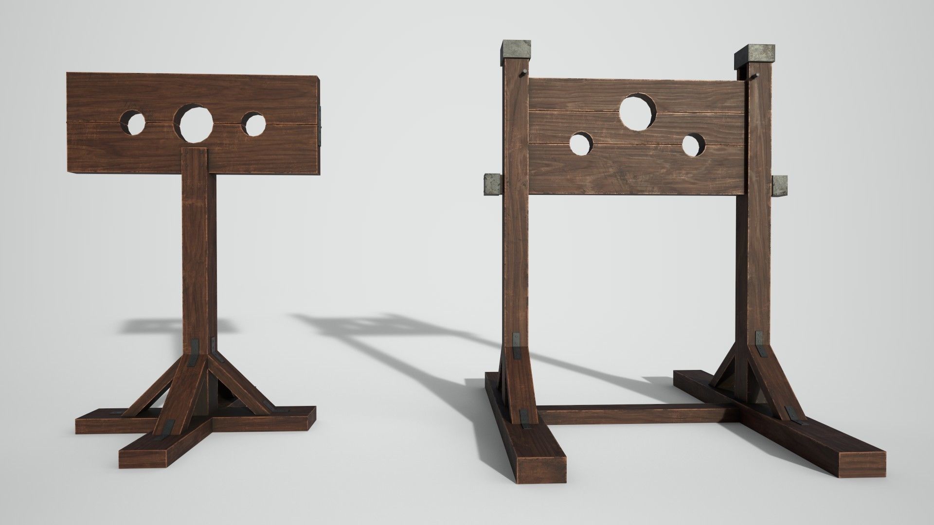Medieval Pillory Low-poly 3D model_18