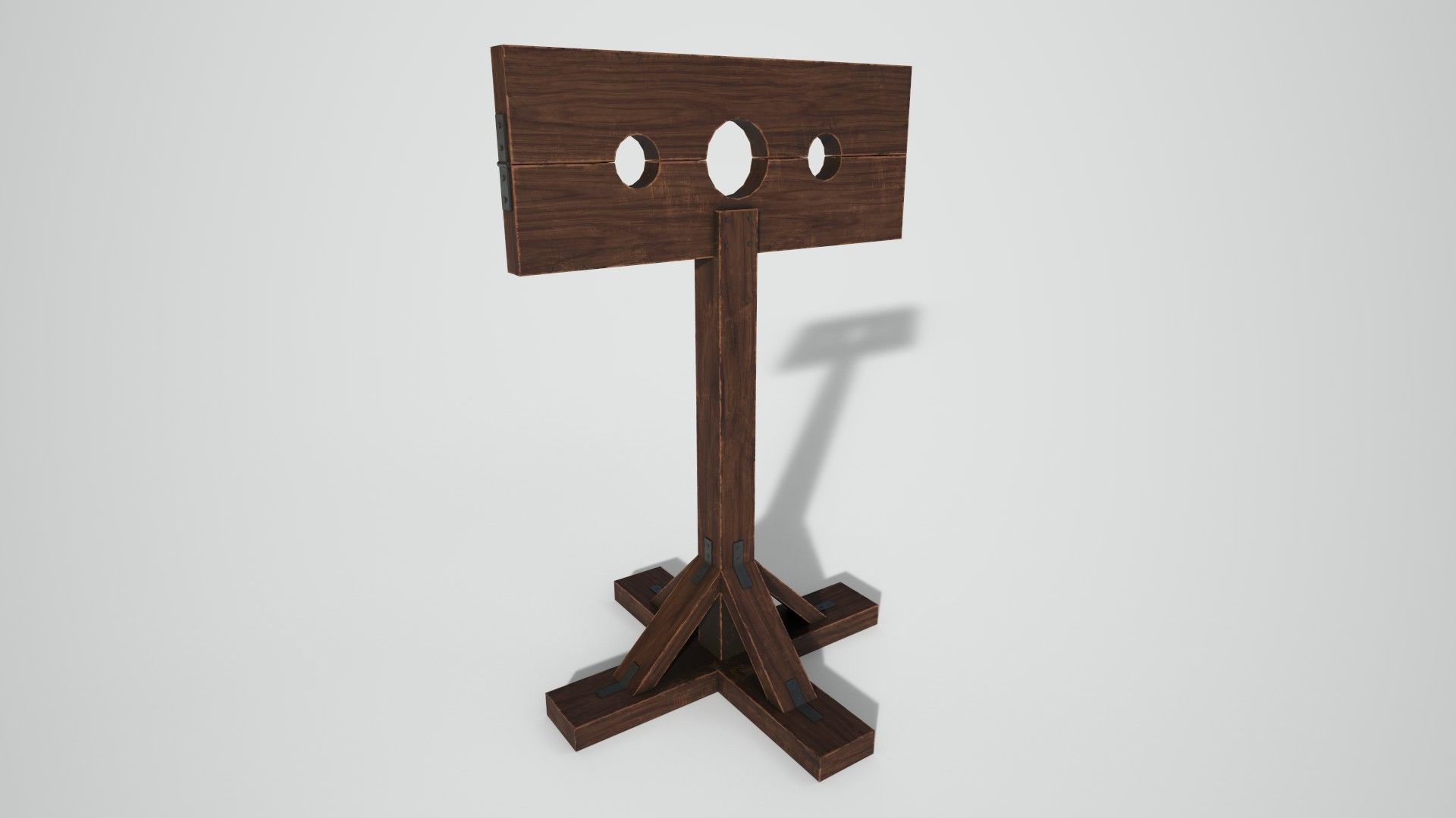 Medieval Pillory Low-poly 3D model_7