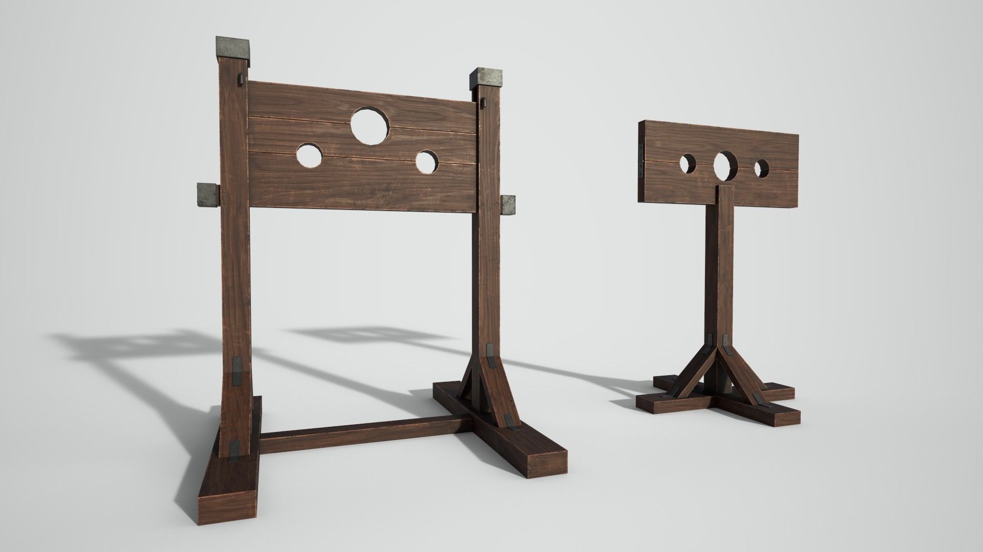 Medieval Pillory Low-poly 3D model_13