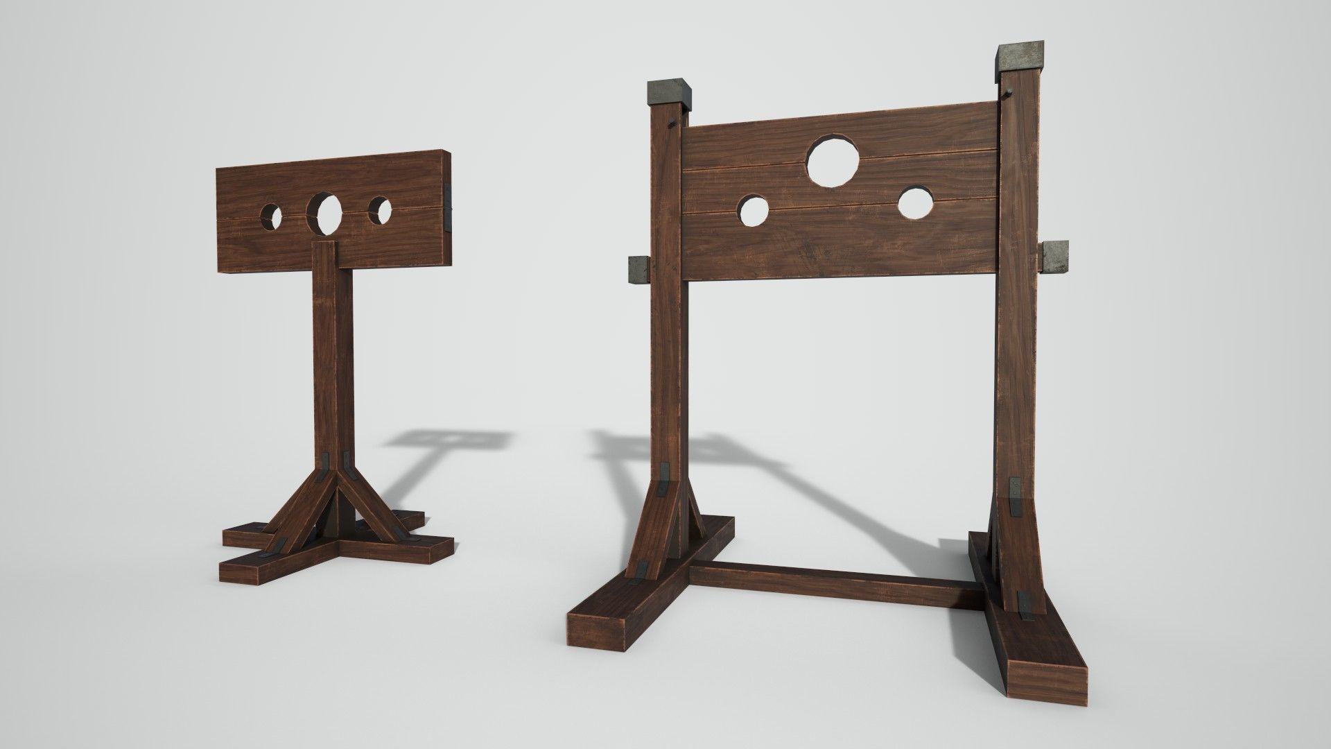 Medieval Pillory Low-poly 3D model_15