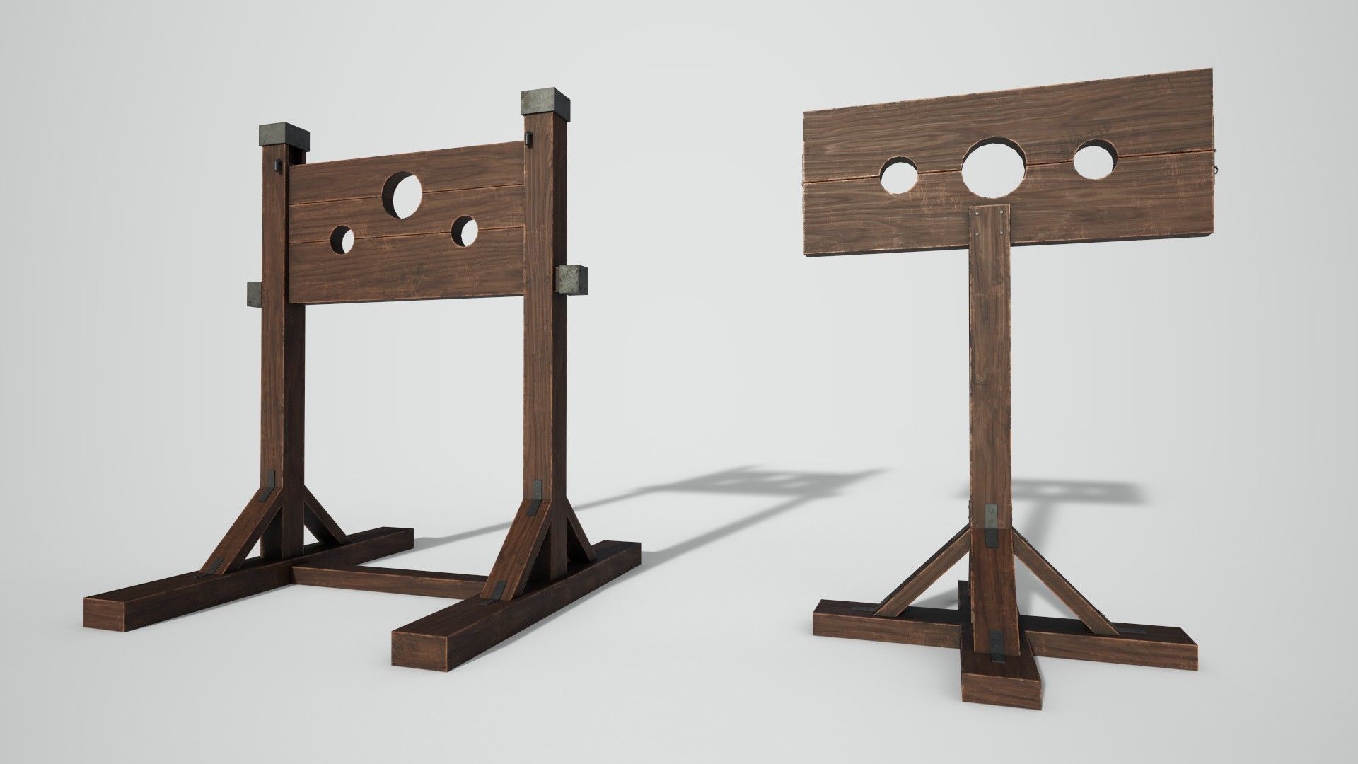 Medieval Pillory Low-poly 3D model_14