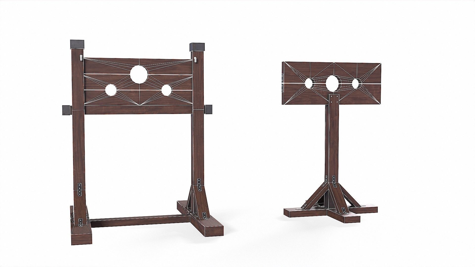 Medieval Pillory Low-poly 3D model_19