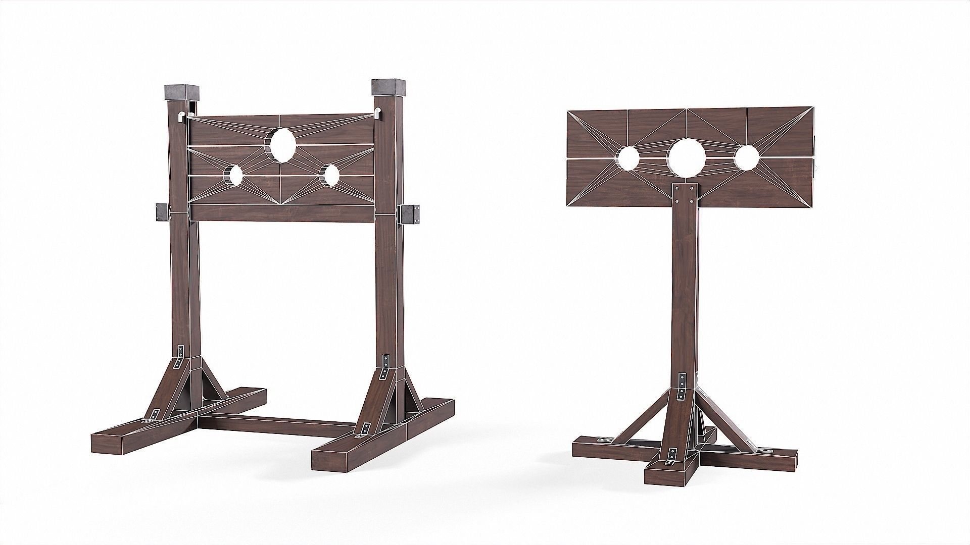 Medieval Pillory Low-poly 3D model_20