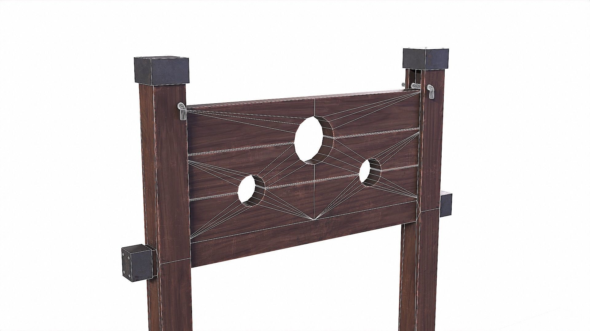 Medieval Pillory Low-poly 3D model_24
