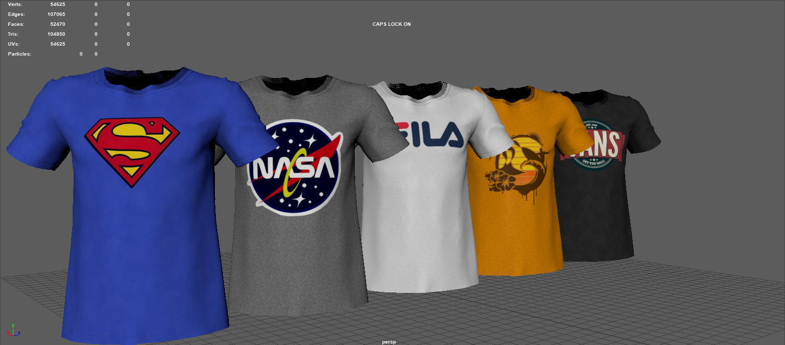 SHIRT vans t mockup 3D model_7