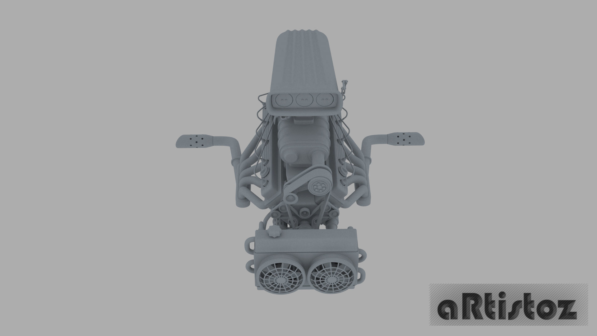 Engine V10 for RatRod ARZ Mk 1 3D model_7