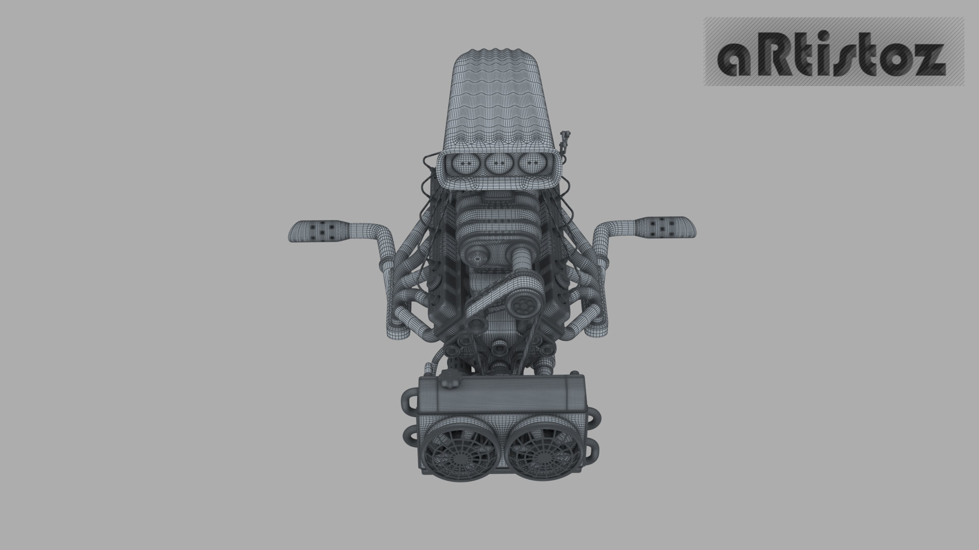 Engine V10 for RatRod ARZ Mk 1 3D model_8
