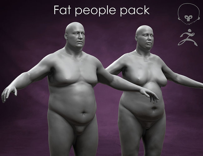 Fat People Pack 3D Model Collection