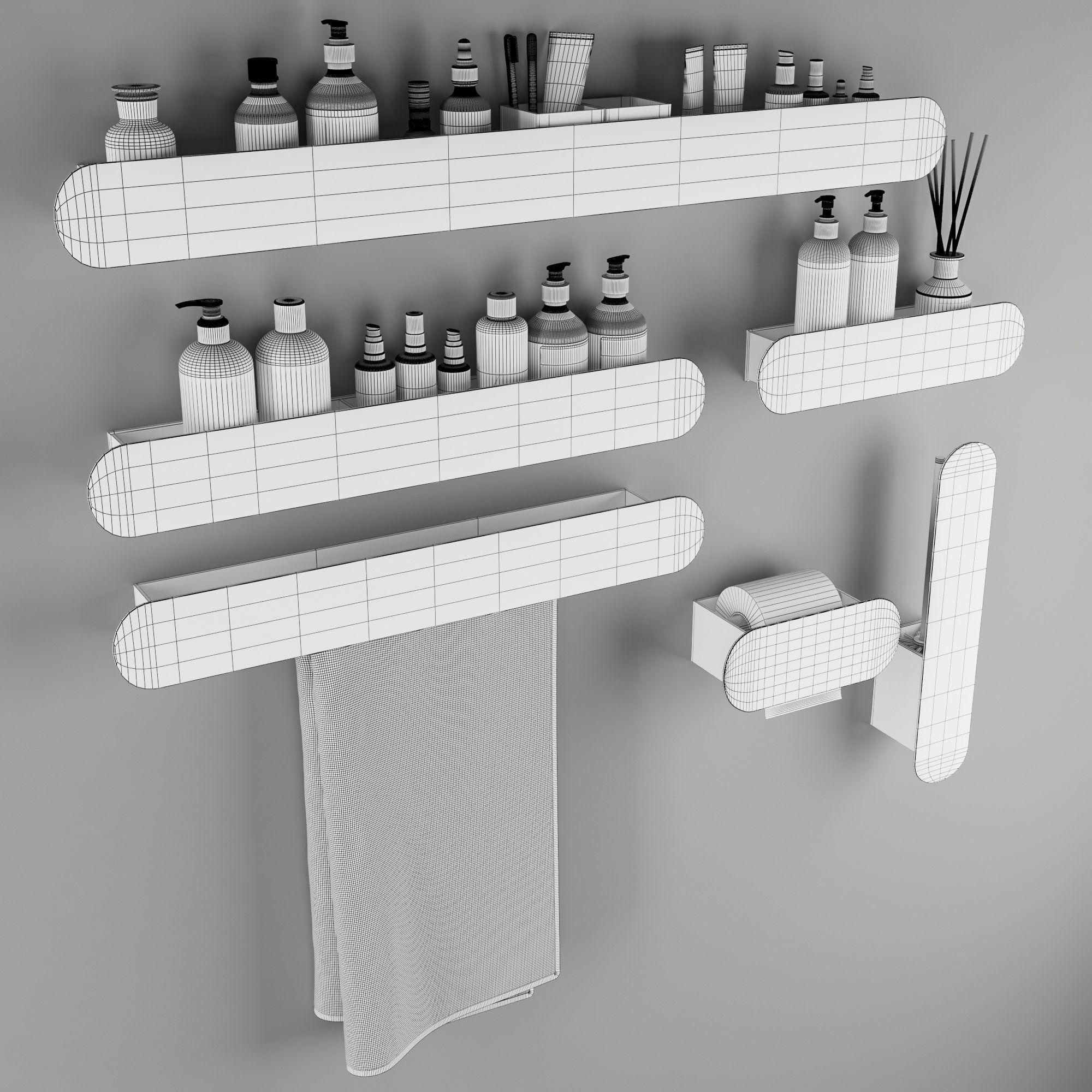 Bathroom accessories 3D model_4