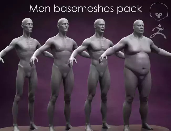 Men Basemeshes Pack 3D Model Collection