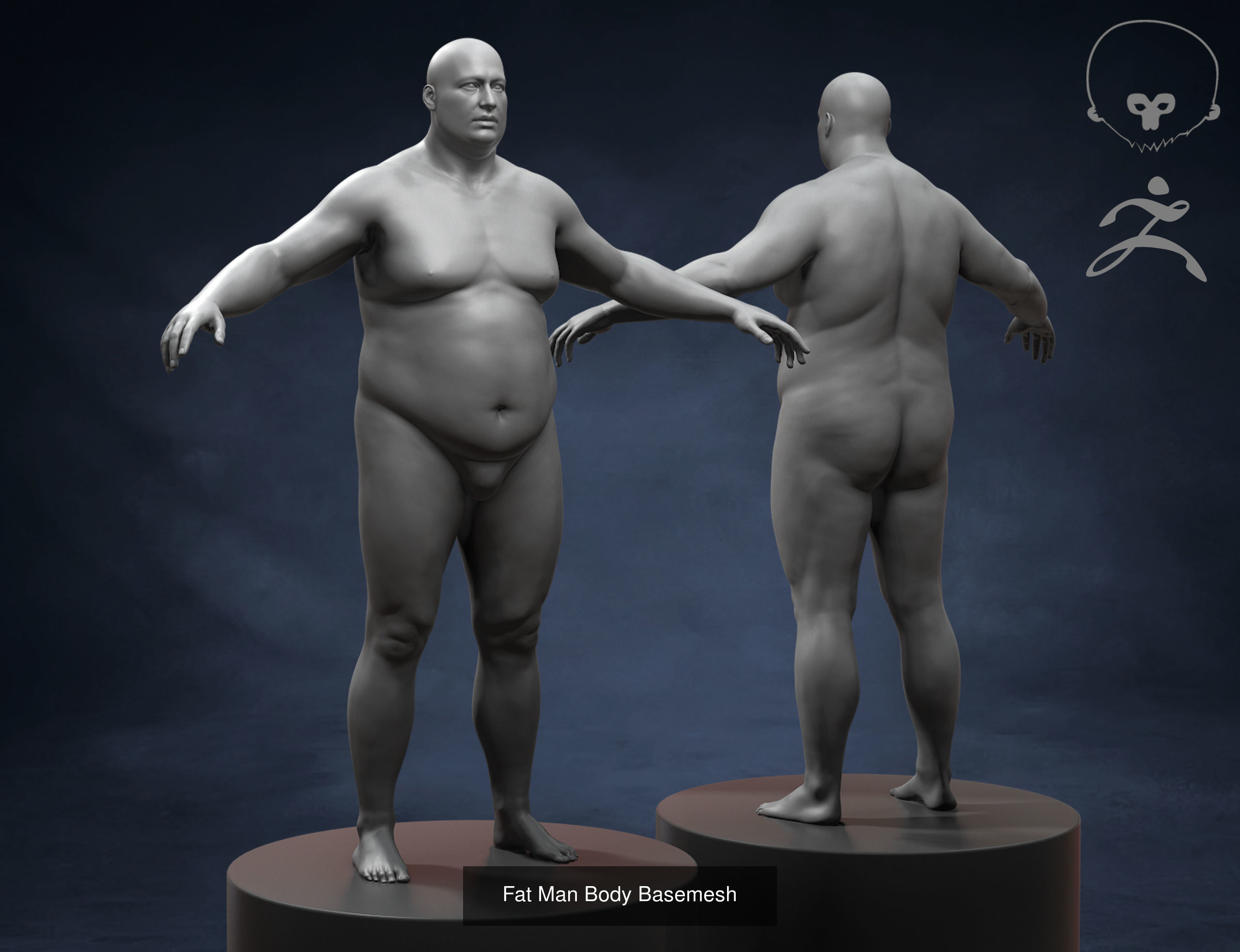 Men Basemeshes Pack 3D Model Collection_3
