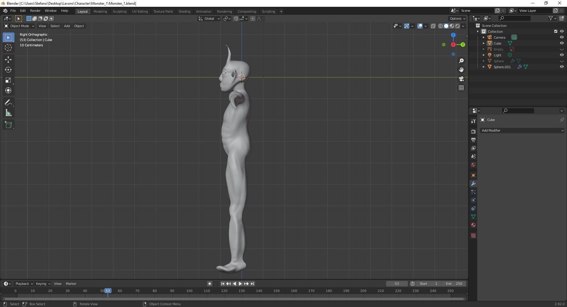 Sculpture and 4 animation of moster character Low-poly 3D model_15