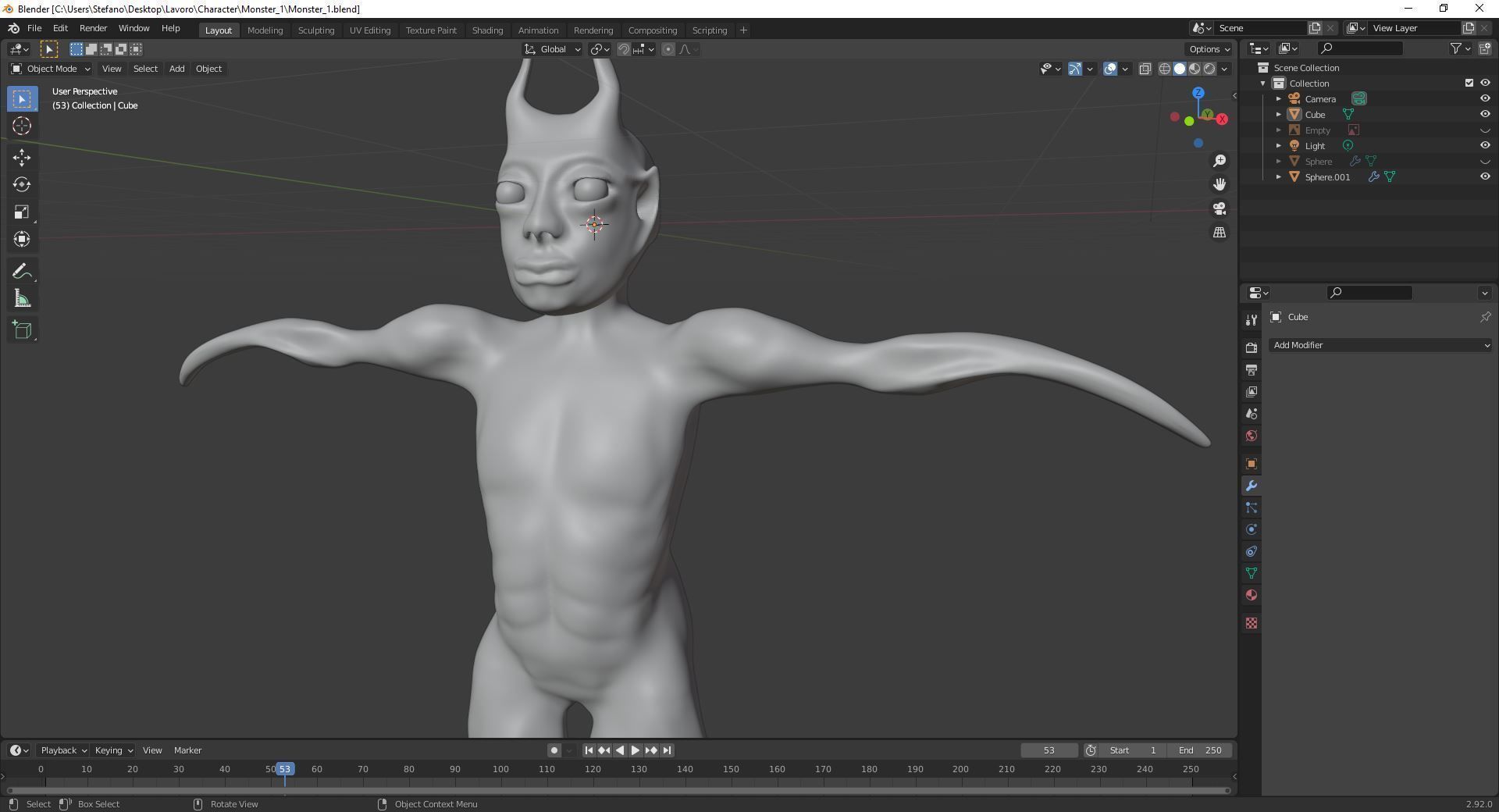 Sculpture and 4 animation of moster character Low-poly 3D model_17