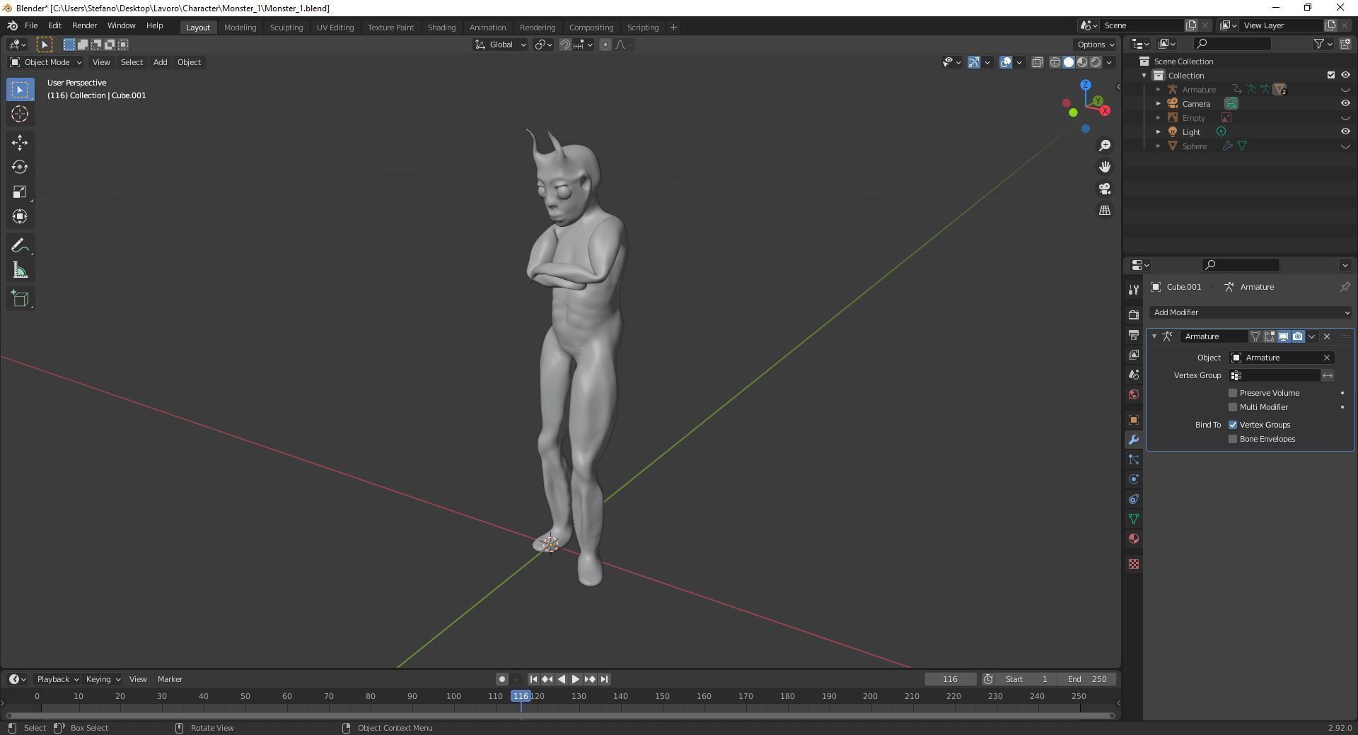 Sculpture and 4 animation of moster character Low-poly 3D model_18