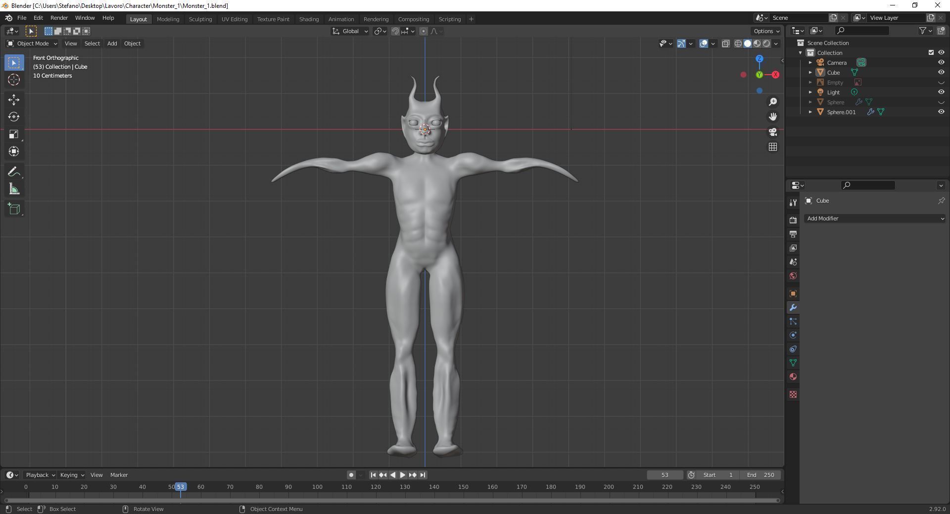 Sculpture and 4 animation of moster character Low-poly 3D model_14