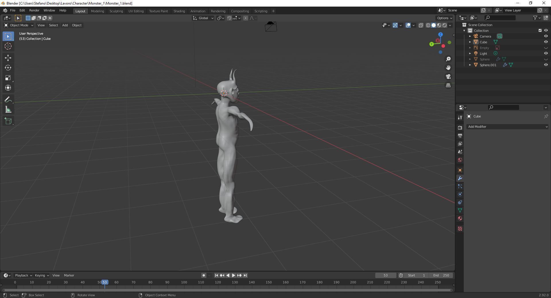 Sculpture and 4 animation of moster character Low-poly 3D model_13
