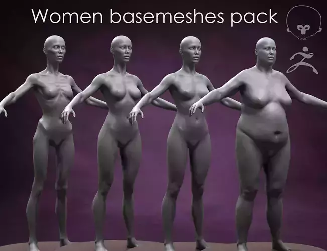 Women Basemeshes Pack 3D Model Collection