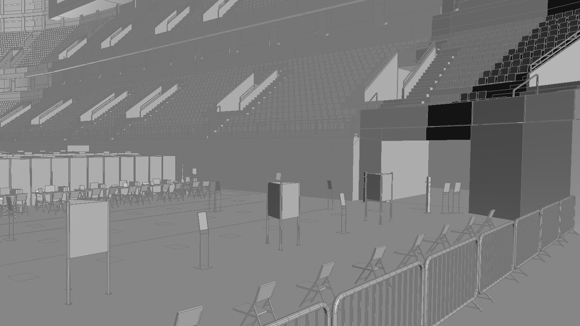 Corona Arena Vaccination Center 3D model Low-poly 3D model_26