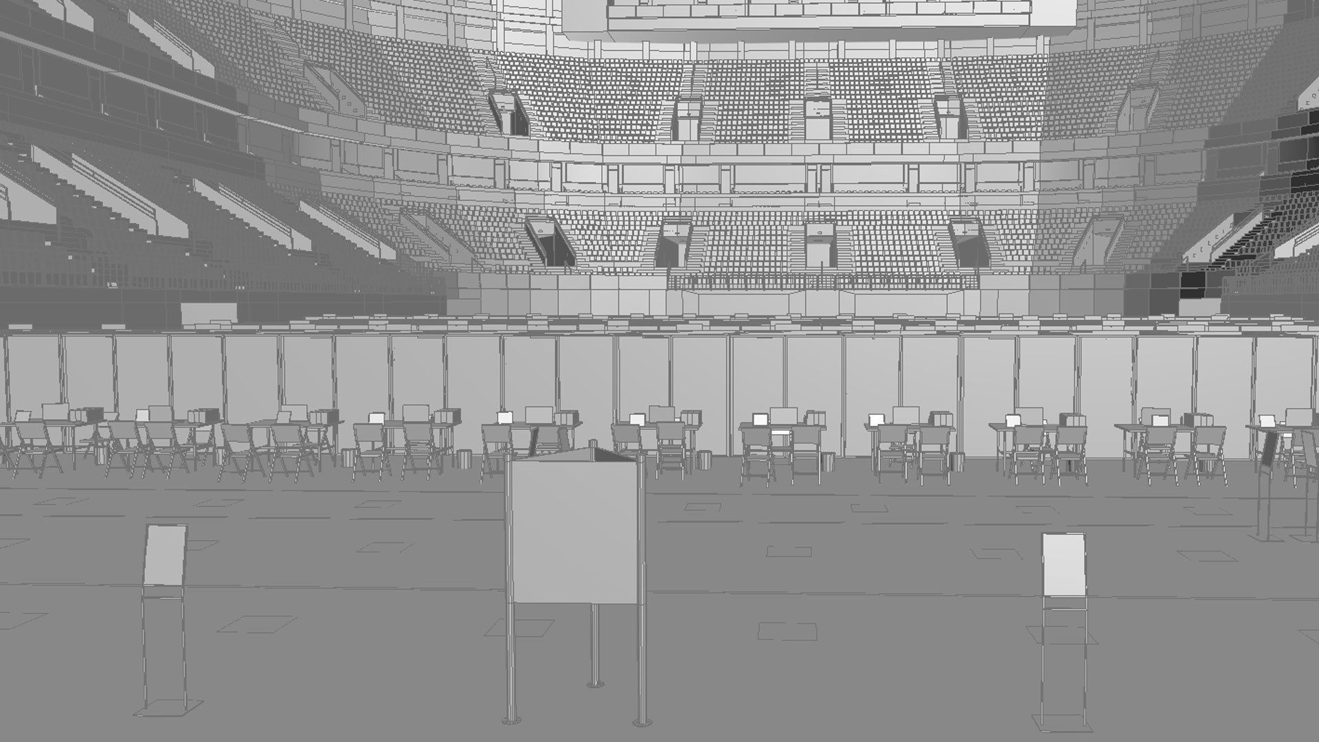 Corona Arena Vaccination Center 3D model Low-poly 3D model_25