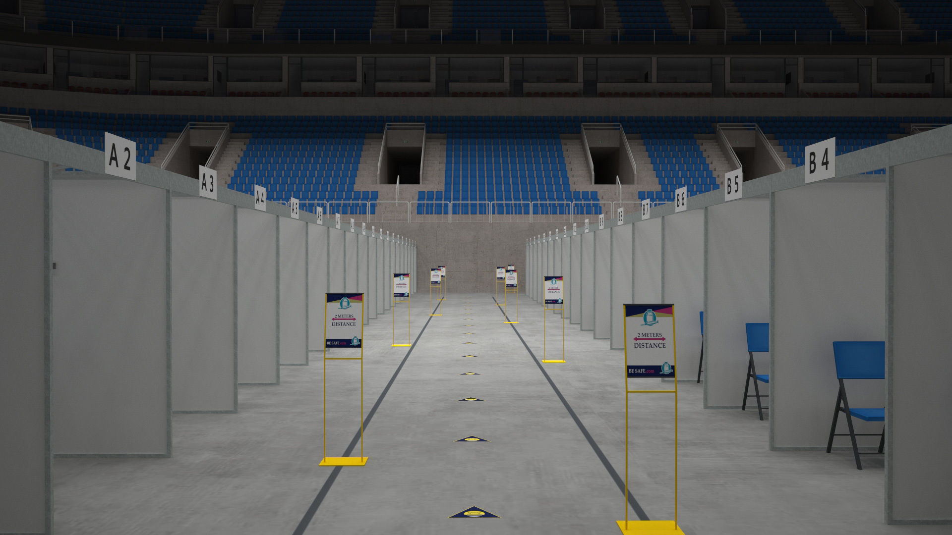 Corona Arena Vaccination Center 3D model Low-poly 3D model_4