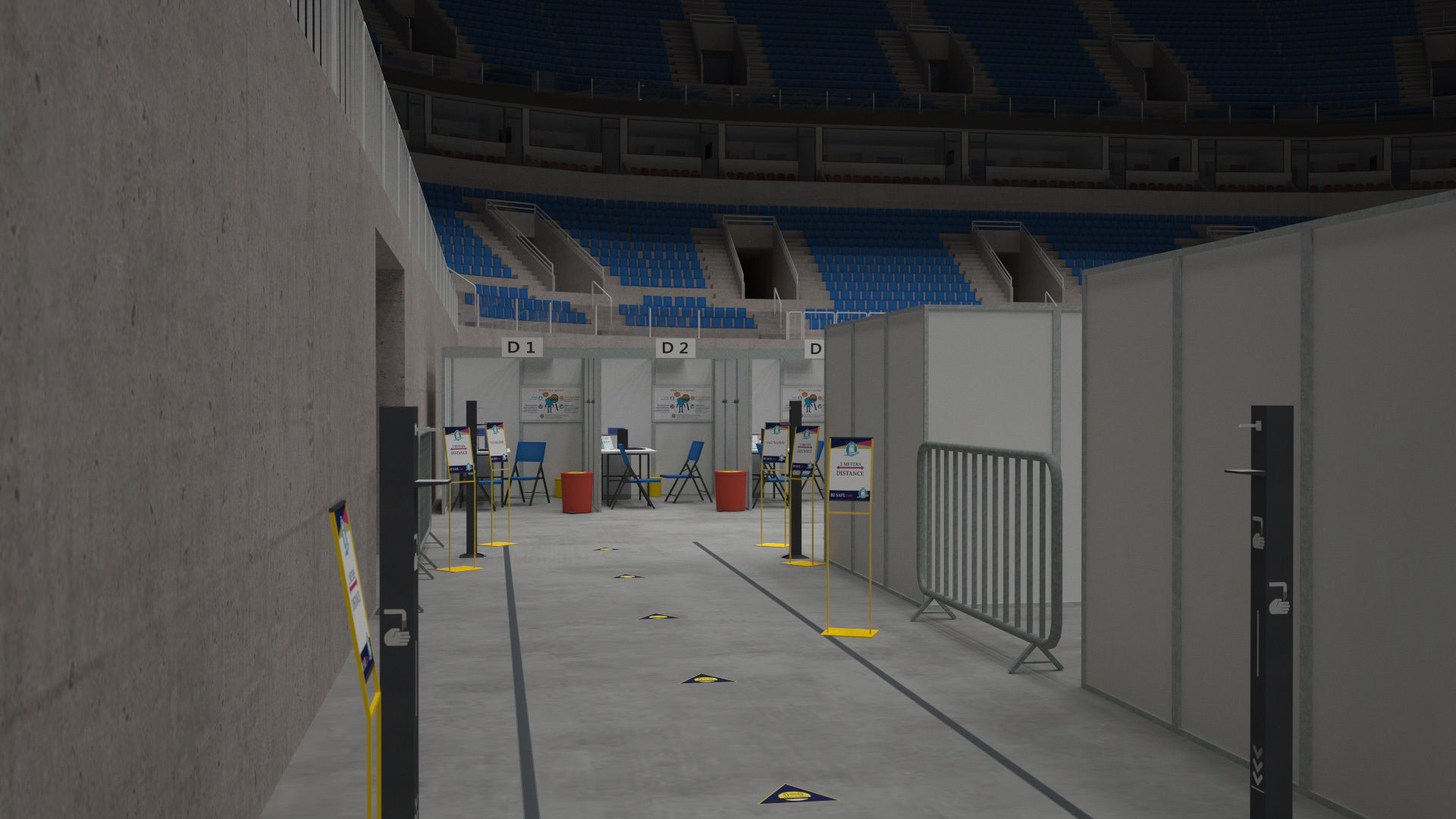 Corona Arena Vaccination Center 3D model Low-poly 3D model_5