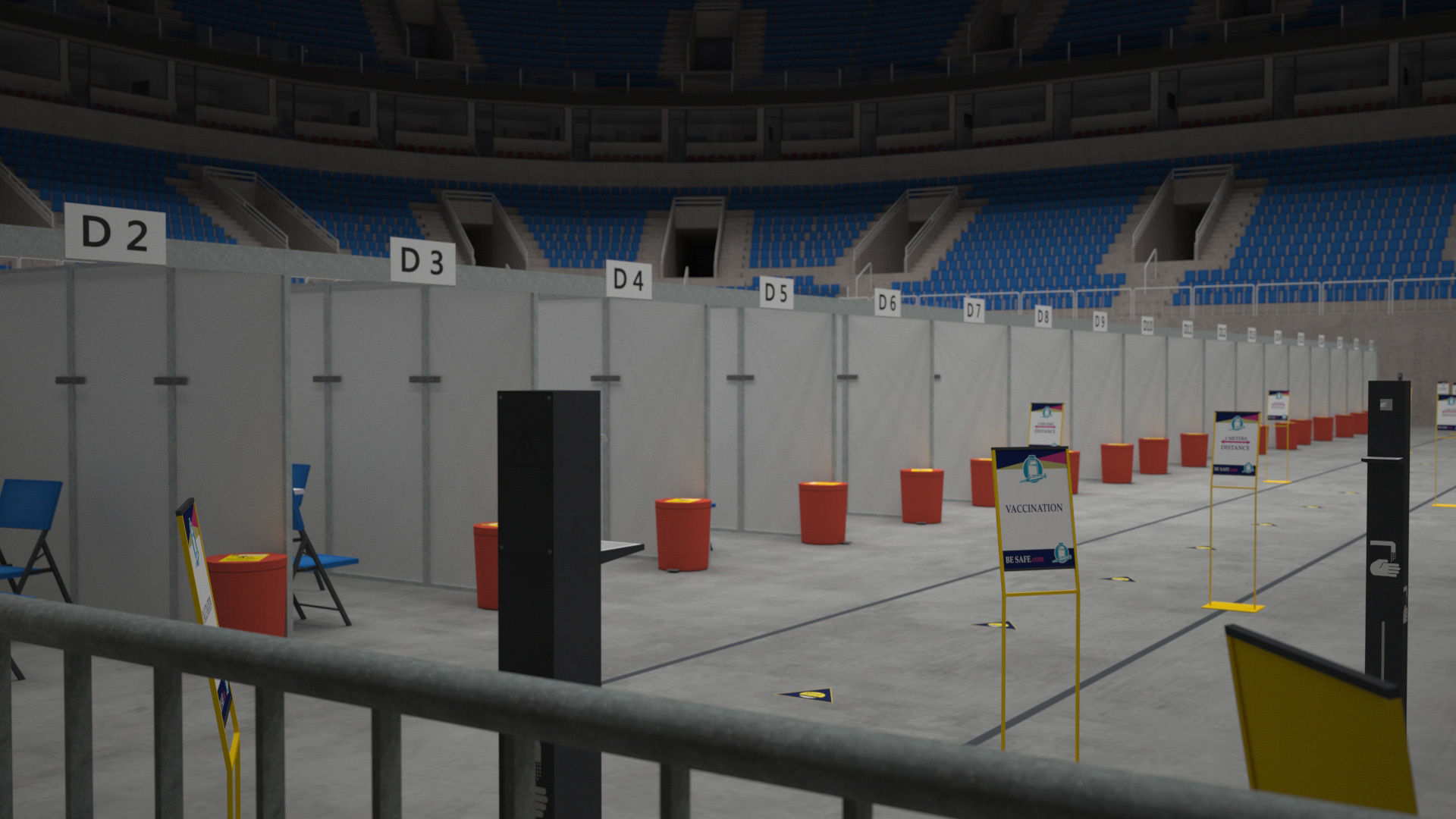 Corona Arena Vaccination Center 3D model Low-poly 3D model_6