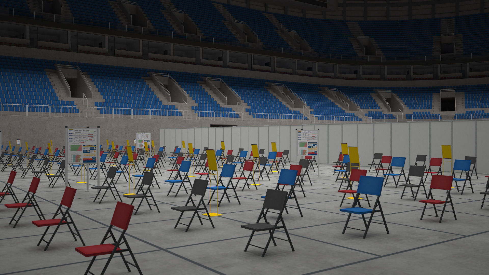 Corona Arena Vaccination Center 3D model Low-poly 3D model_8