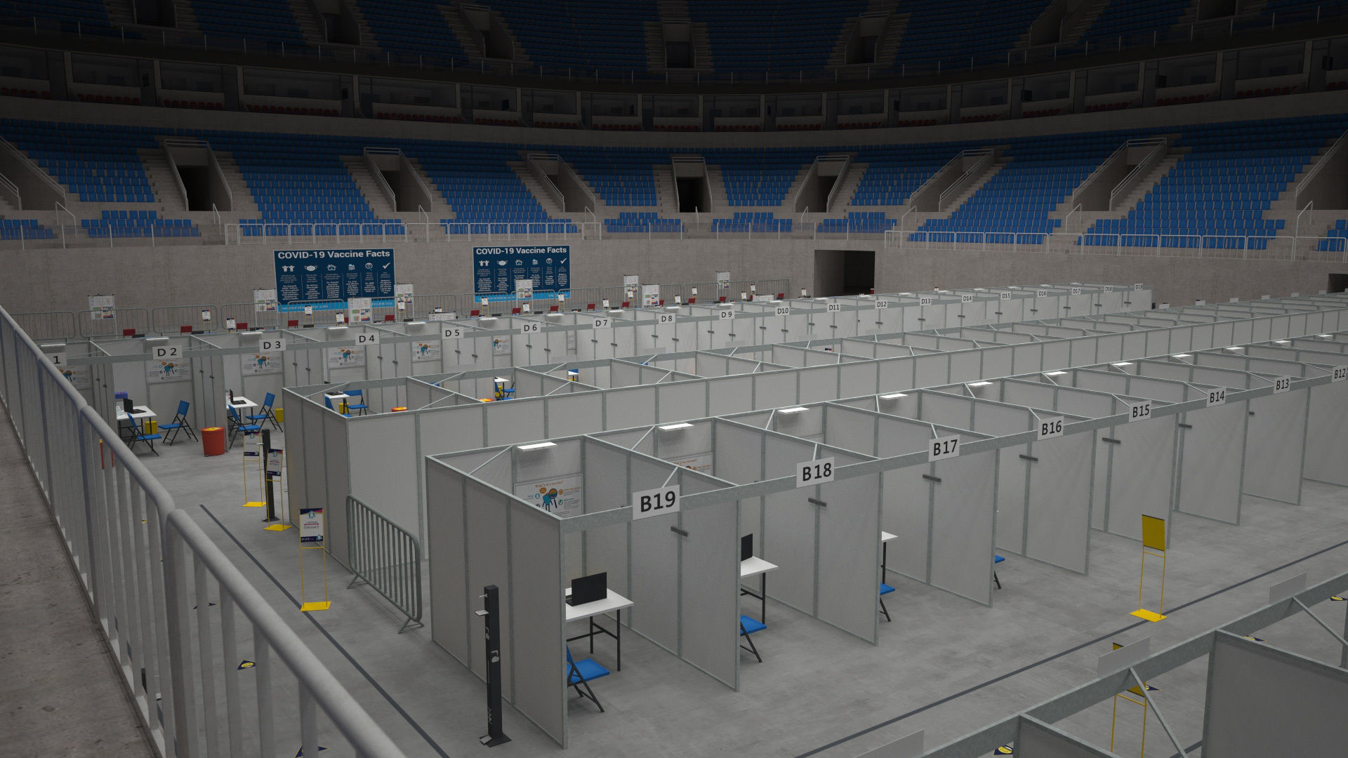 Corona Arena Vaccination Center 3D model Low-poly 3D model_17