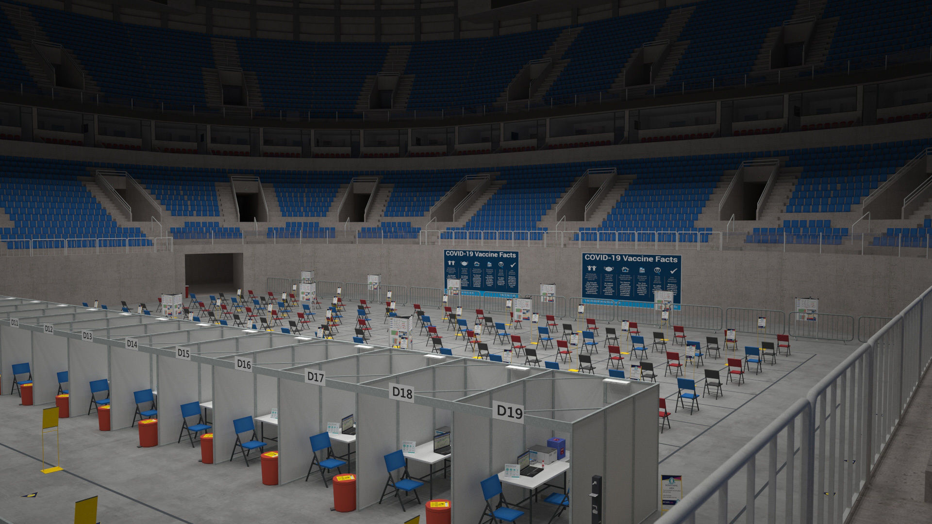 Corona Arena Vaccination Center 3D model Low-poly 3D model_16