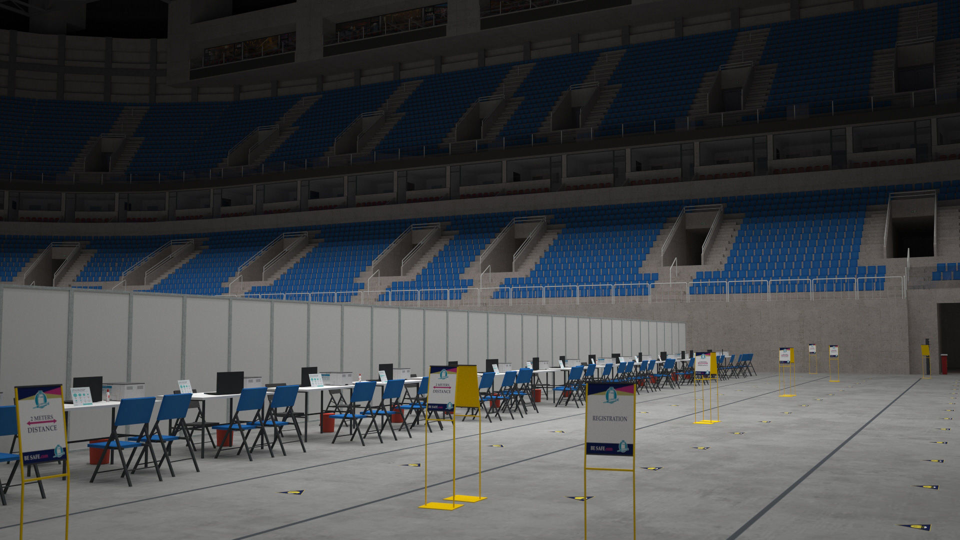 Corona Arena Vaccination Center 3D model Low-poly 3D model_2