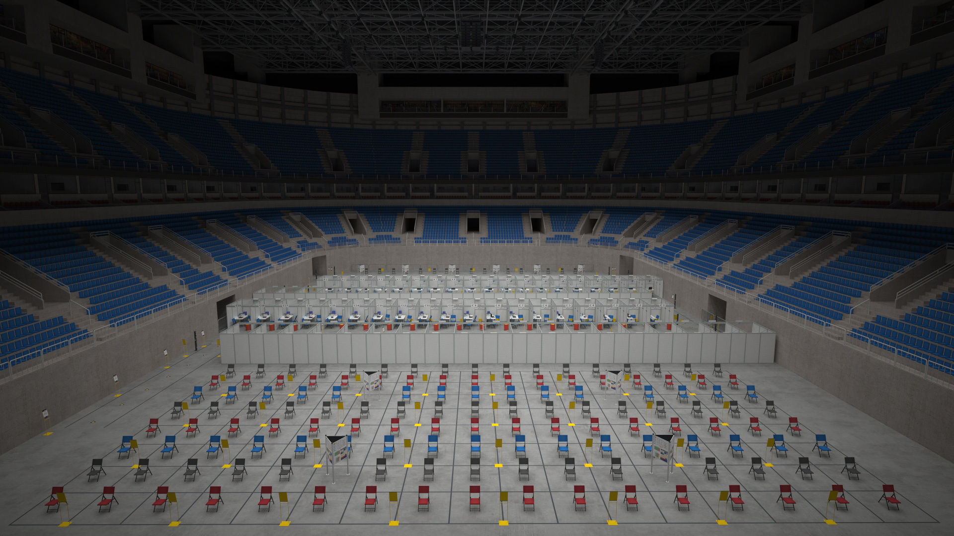 Corona Arena Vaccination Center 3D model Low-poly 3D model_20