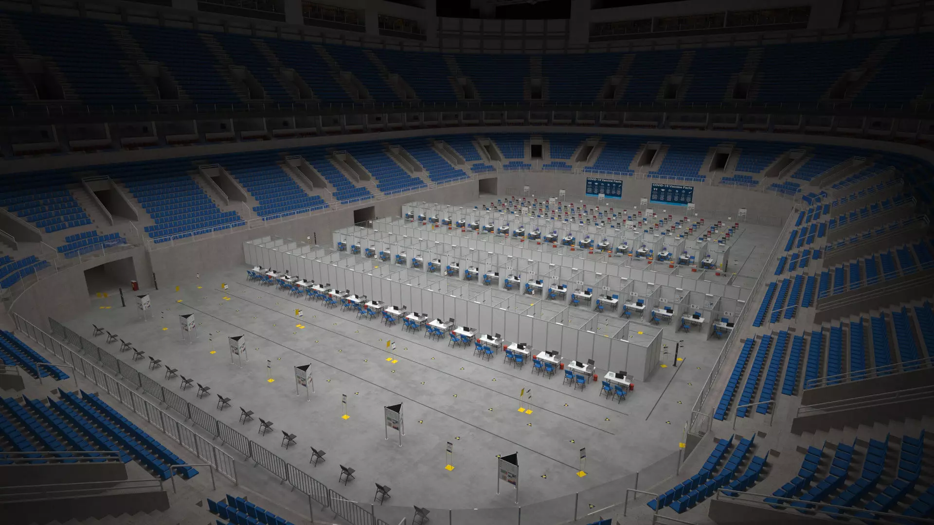 Corona Arena Vaccination Center 3D model Low-poly 3D model_0