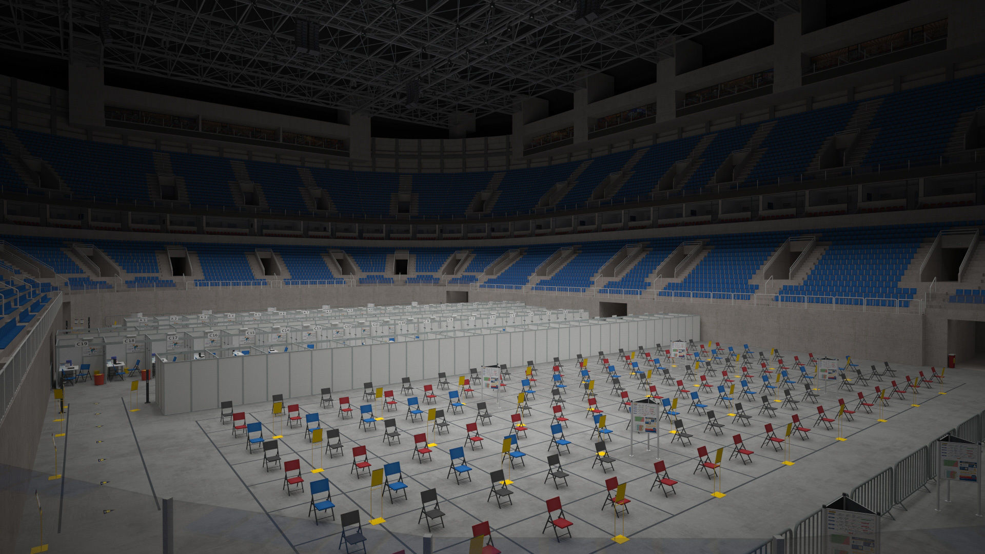 Corona Arena Vaccination Center 3D model Low-poly 3D model_1