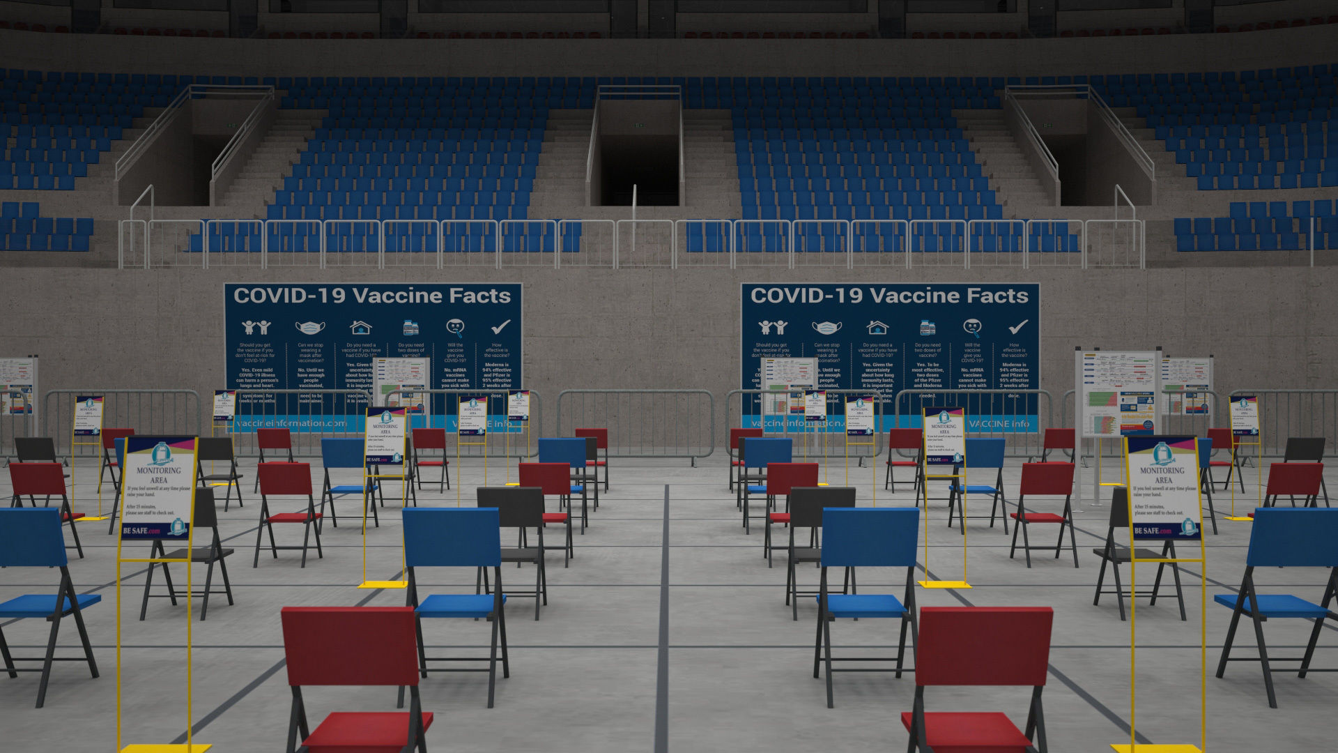 Corona Arena Vaccination Center 3D model Low-poly 3D model_9