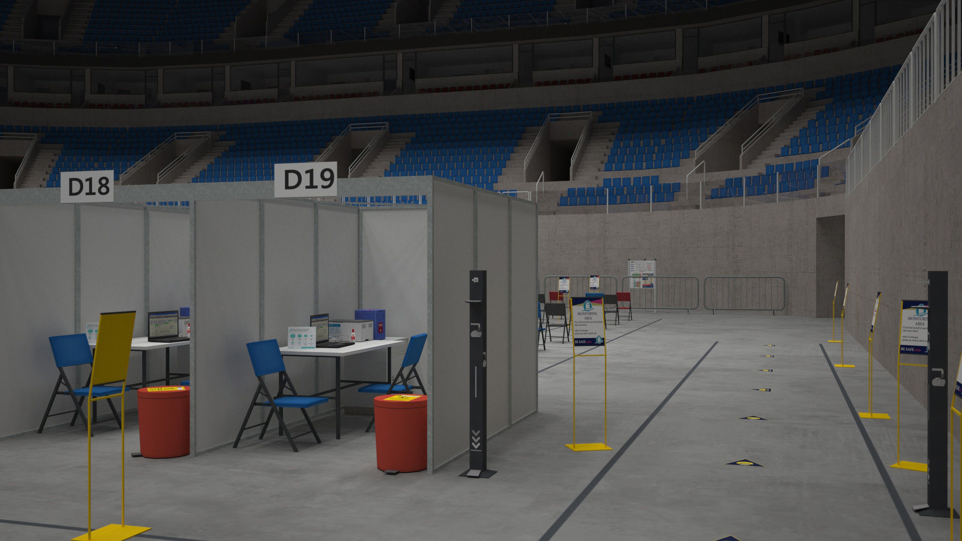 Corona Arena Vaccination Center 3D model Low-poly 3D model_7